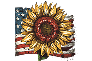 Patriotic Sunflower Clipart, a Decorative Illustration by Printable Treasure (Thumbnail 3 of 5)