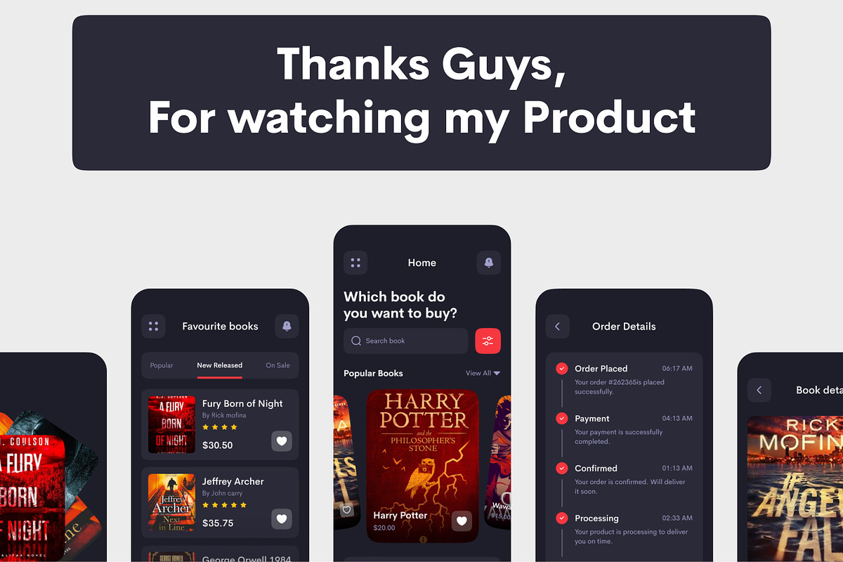 Bookz-Book Shop App UI Kit, an App Template by CreativeUI (Photo 7 of 7)