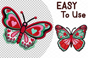Crochet Valentines Butterfly Png Cli, an Illustration by cherrydesign (Thumbnail 4 of 4)