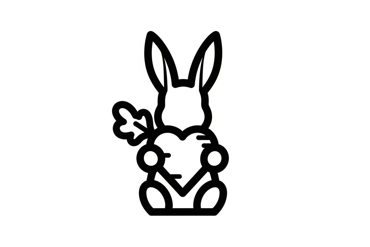 Cute Bunny Love Silhouette Icons, an Illustration by Creativeshirt (Photo 6 of 51)