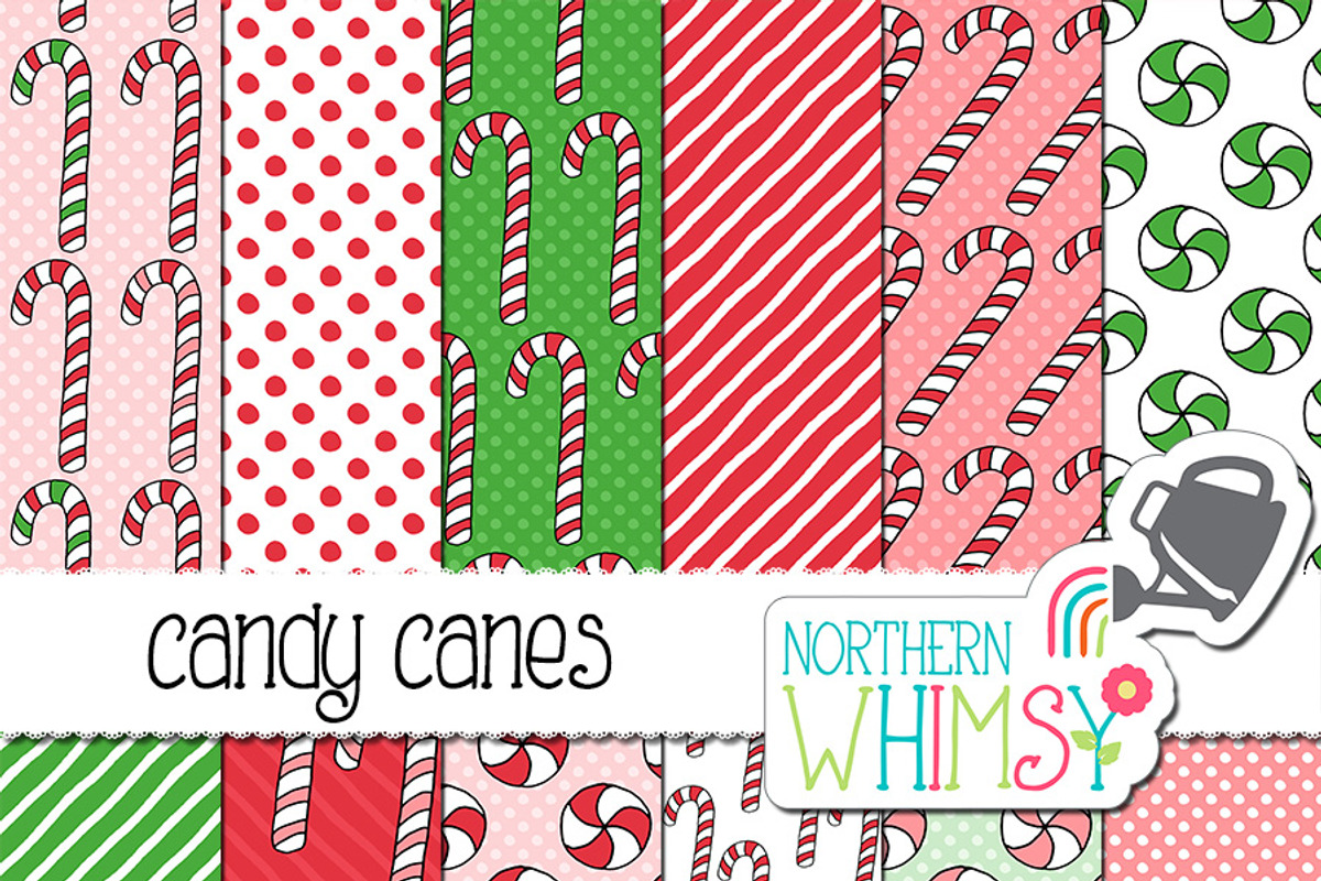 Candy Cane Seamless Patterns, a Pattern Graphic by Northern Whimsy Design