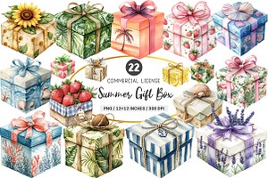 Summer Gift Box Clipart, an Illustration by SinaCreation