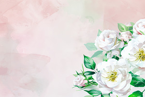 Wallpaper with a white rose, an Abstract Photo by Imaginarium