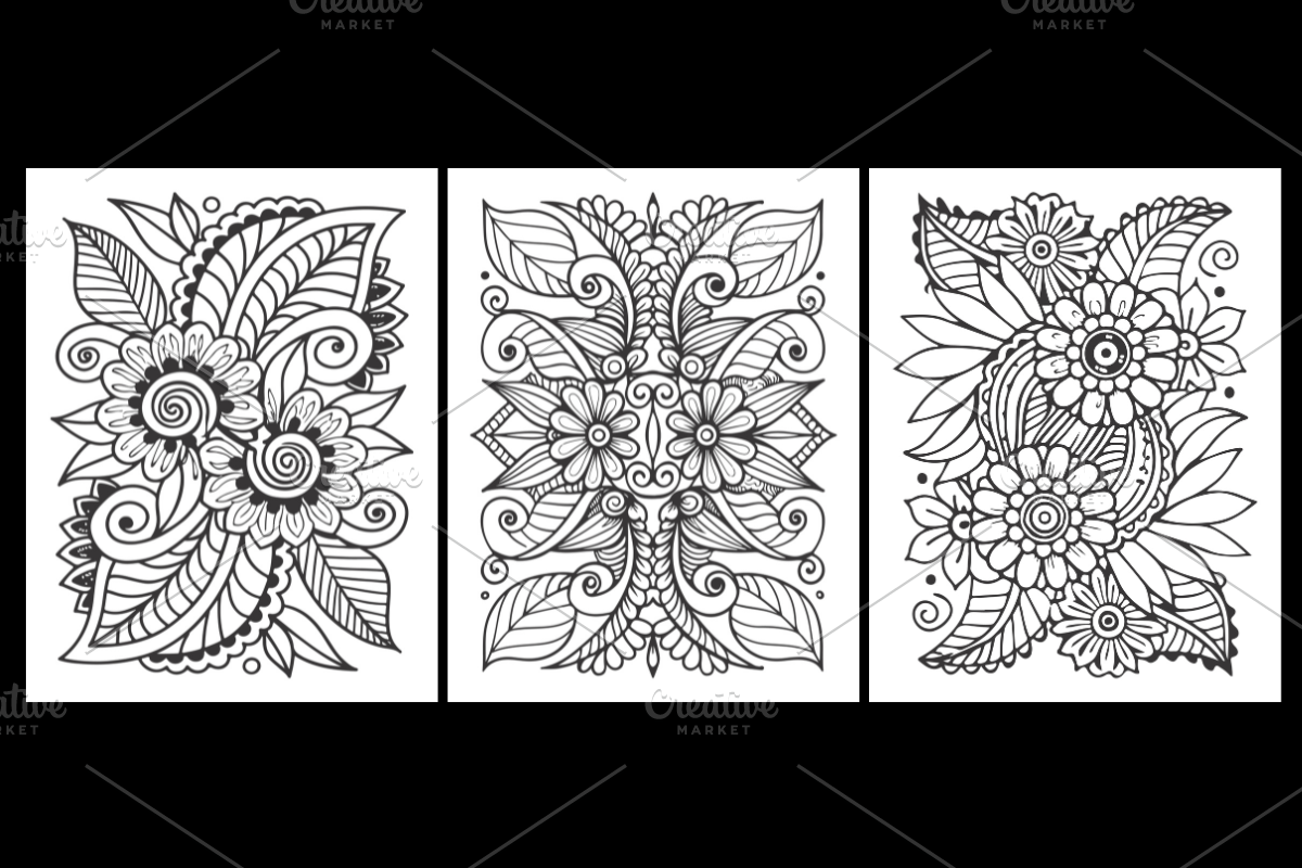 113 Flowers Zentangle Coloring Pages, a Decorative Illustration by Coco Bloom (Photo 2 of 3)