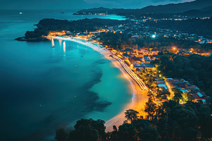 Night view of Rawai beach in Phuket, a Photo by Iftikhar Alam