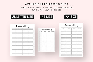 Password Tracker Printable