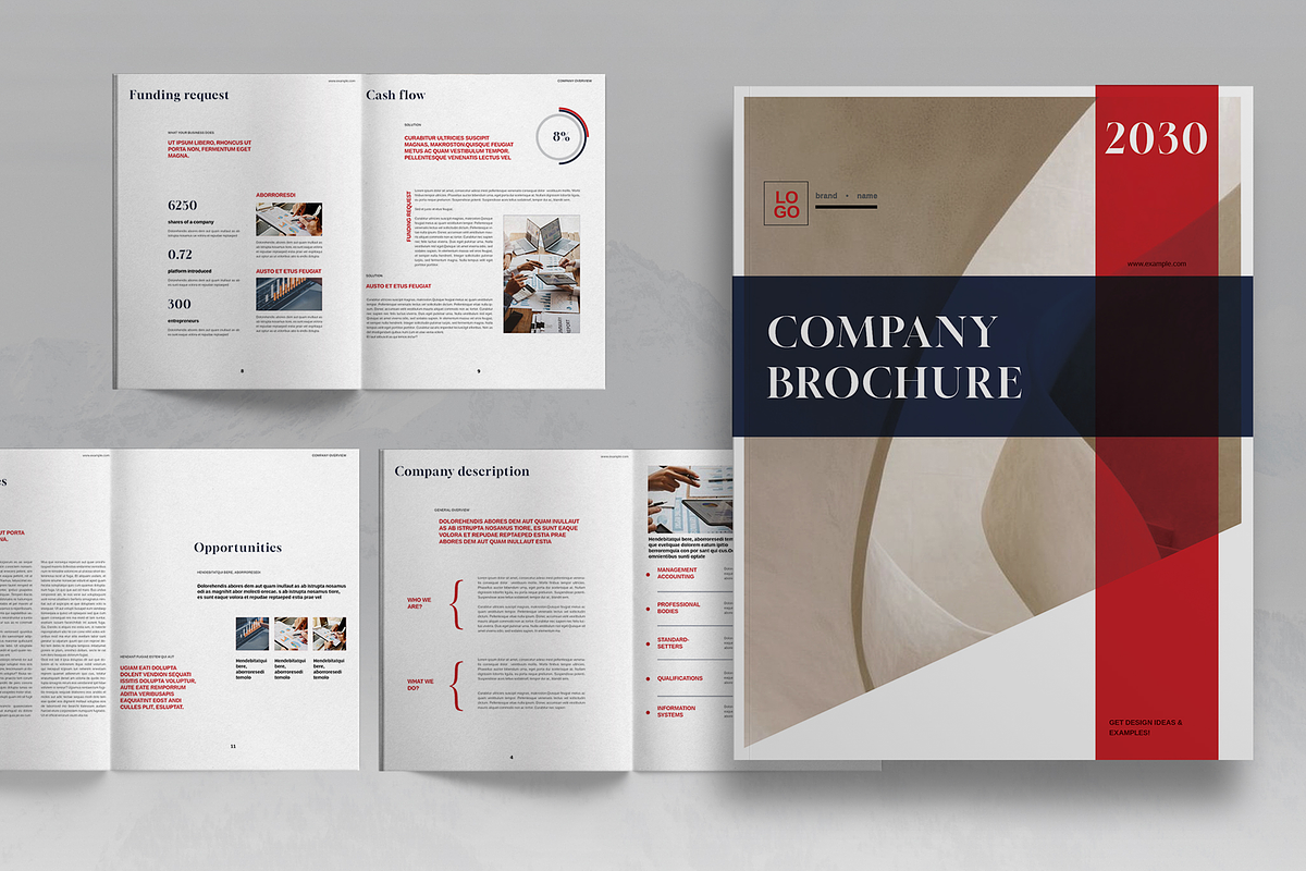 Bue and Red Business Brochure, a Brochure Template by Boris Cupac (Photo 1 of 7)
