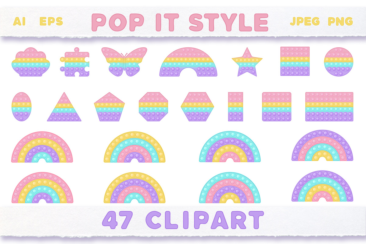 Pop it Fidget Toy Pastel Clipart new, an Education Illustration by VectoriyA (Photo 3 of 7)