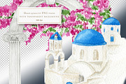 Santorini Greece Watercolor Clipart, an Object Graphic by svetlanaARTdreams (Thumbnail 12 of 12)