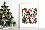 Christmas Begins With Love PNG, a Seasonal Illustration by DreamPrint404 (Thumbnail 3 of 6)