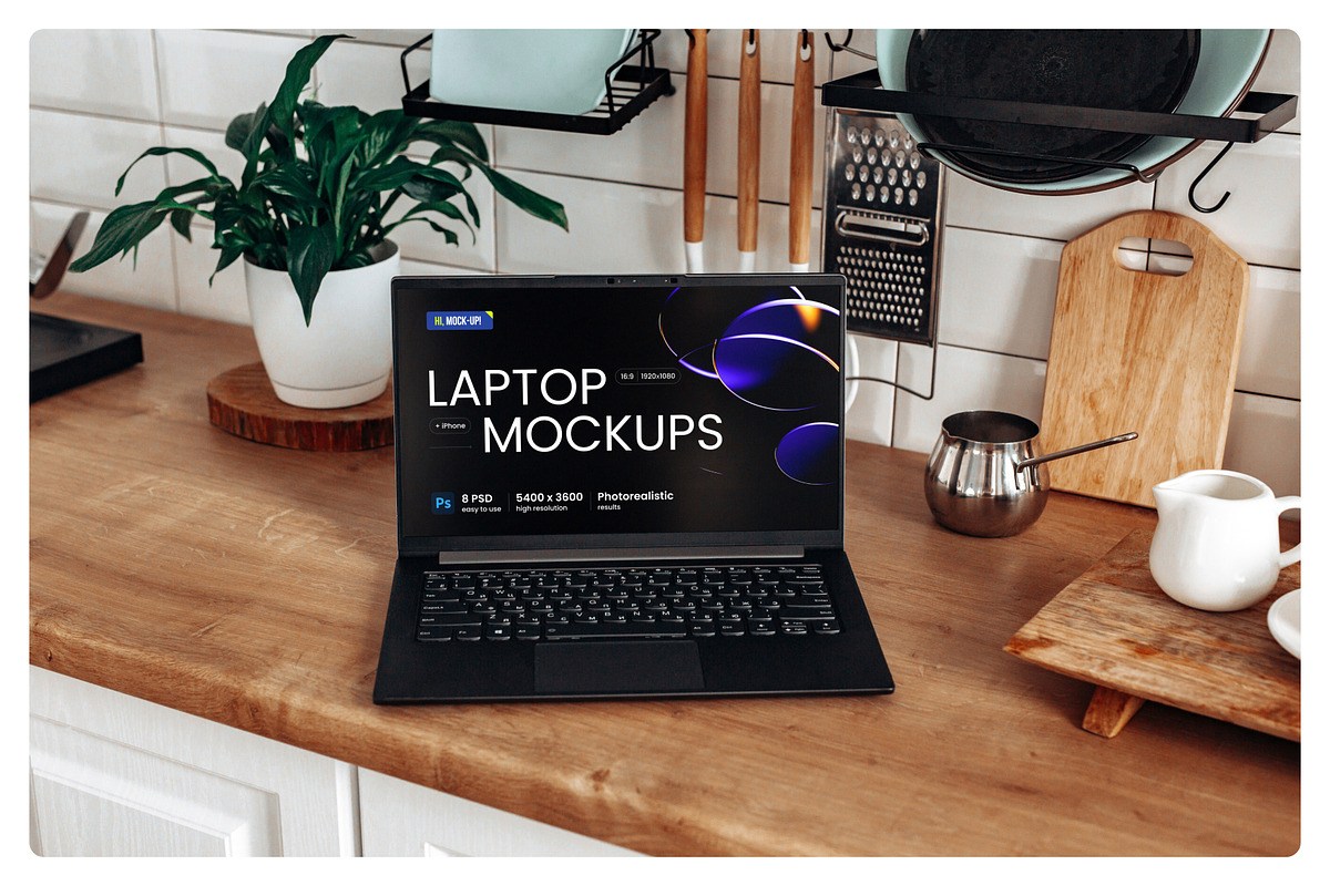 Device PSD Mockups | LAPTOP + IPHONE, a Mac Mockup by Hi, Mock-Up! (Photo 7 of 9)