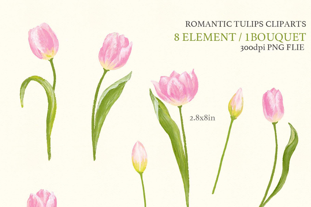 Pink Tulip Clipart, an Illustration by JULIA x JULIE's ART (Photo 2 of 5)