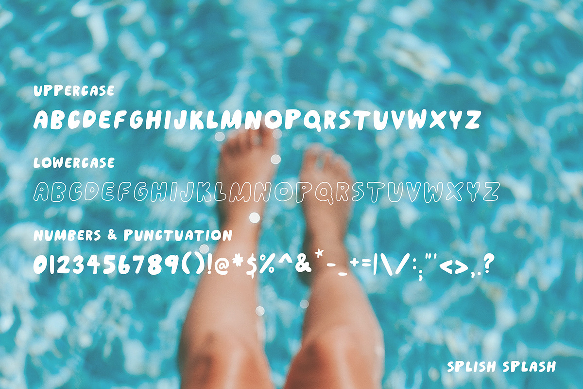 Splish Splash! | Playful Sans Serif, a Sans Serif Font by Midnight Grim (Photo 3 of 5)