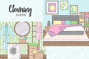 Cleaning Scene, a Decorative Illustration by GlamArtZhanna (Thumbnail 2 of 3)