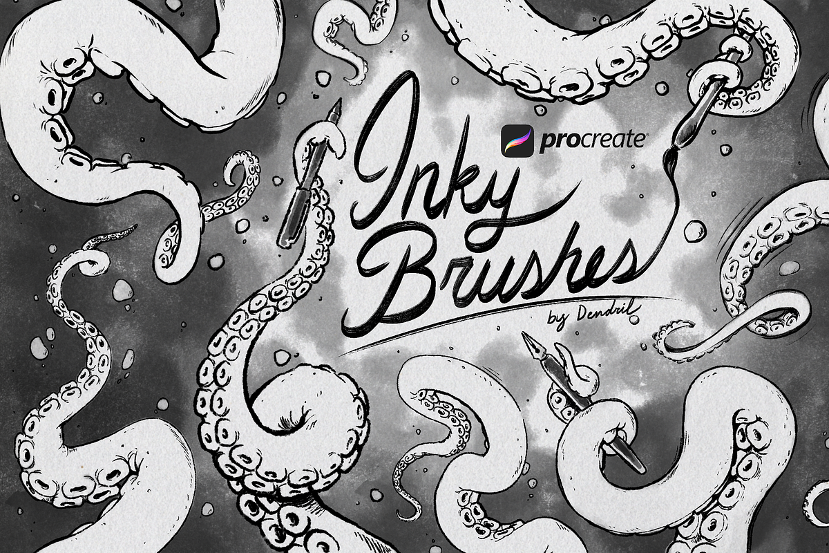Dendrils Inky Brushes, a Brush Add-On by Dendril's Art Supplies (Photo 1 of 3)