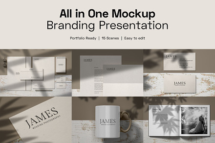 Branding and Visual Identity Mockup, a Pens & Pencil Mockup by Deeplab