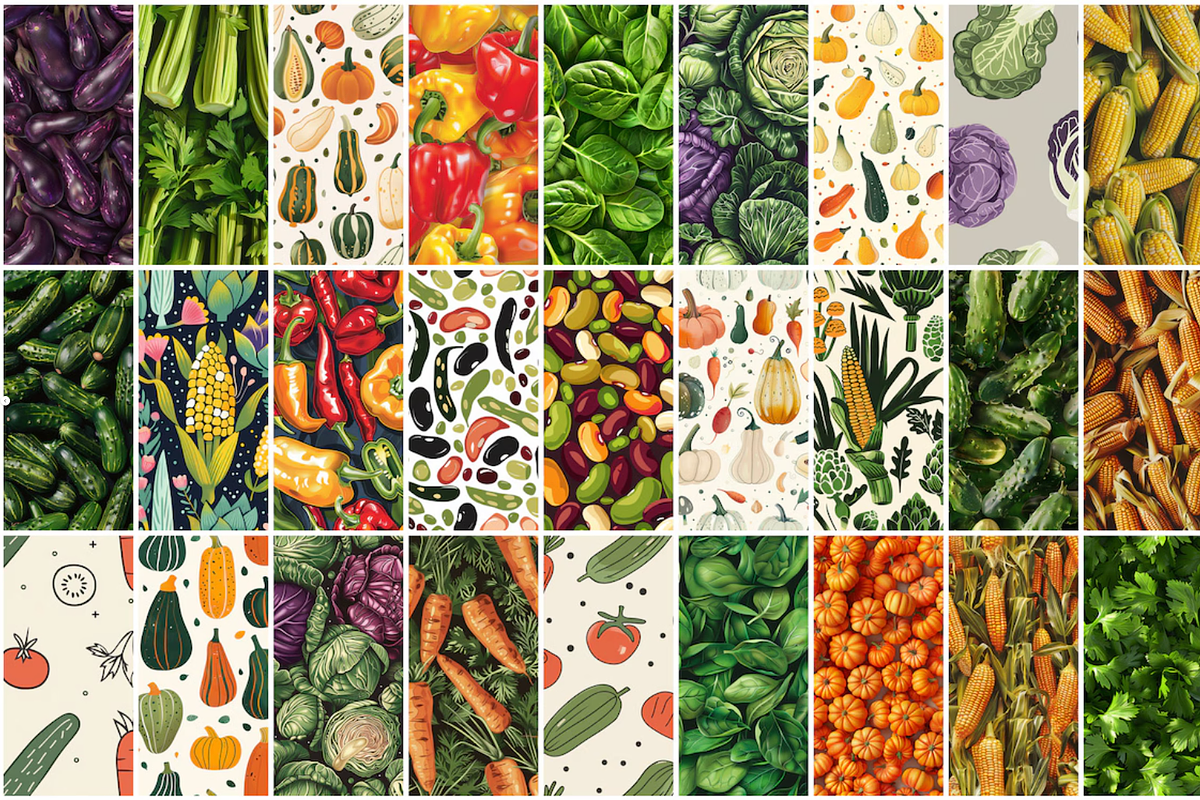 320 Vegetables Seamless Patterns, a Pattern Graphic by mkStudioLab (Photo 4 of 9)
