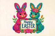 Happy Easter Png, Cute Easter Bunny, an Illustration by DreamPrint404 (Thumbnail 4 of 7)