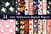 Cute Halloween Digital Papers,, a Pattern Graphic by CreationArt (Thumbnail 1 of 7)