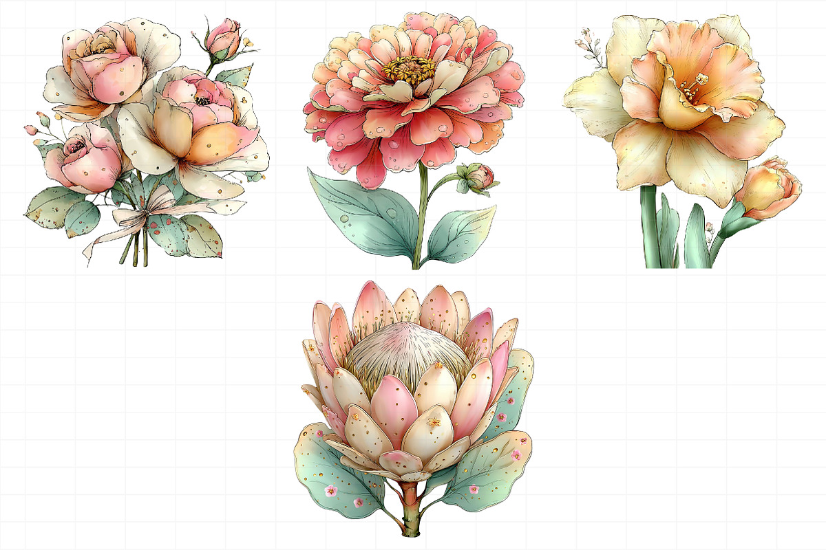 Watercolor Floral Clipart Flower, an Illustration by Daily.Designs (Photo 8 of 8)
