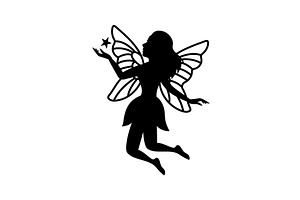 Silhouette Of Beautiful Fairy