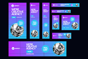Creative Agency Web Banner Ads Set
