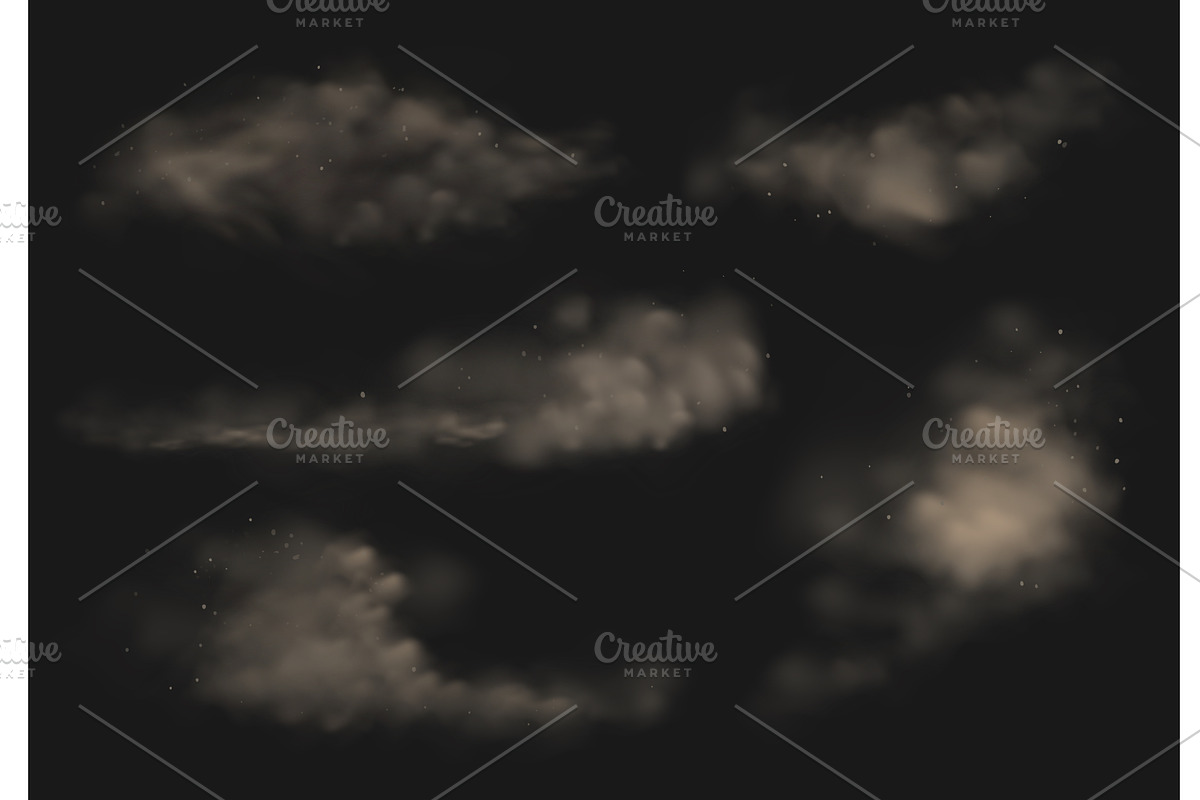 Smoky dust. Realistic white smoke, an Illustration by Frogella
