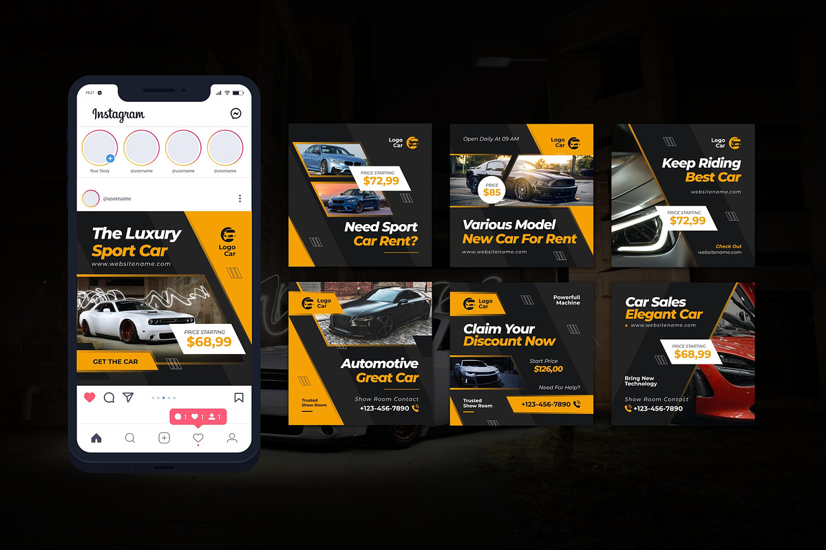 Car Automotive Instagram Post, a Social Media Template by CavenArt (Photo 3 of 5)
