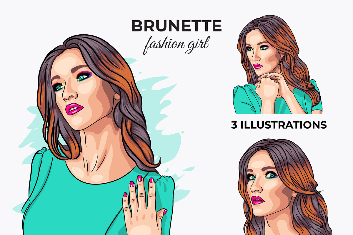 Vector Fashion Girl Portraits, a Person Illustration by Iryna Denysova (Photo 7 of 11)