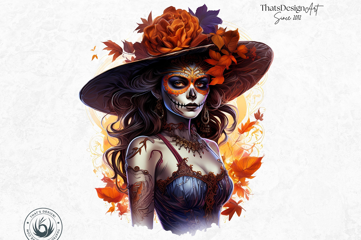 La Catrina Day of the Dead Clipart, a Person Illustration by ThatsDesignArt (Photo 6 of 10)