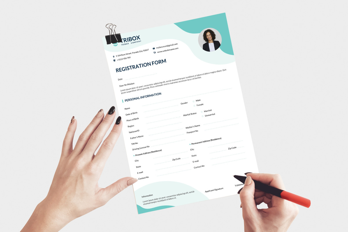 Professional Registration Form, a Stationery Template by iDoodle Studio (Photo 4 of 6)