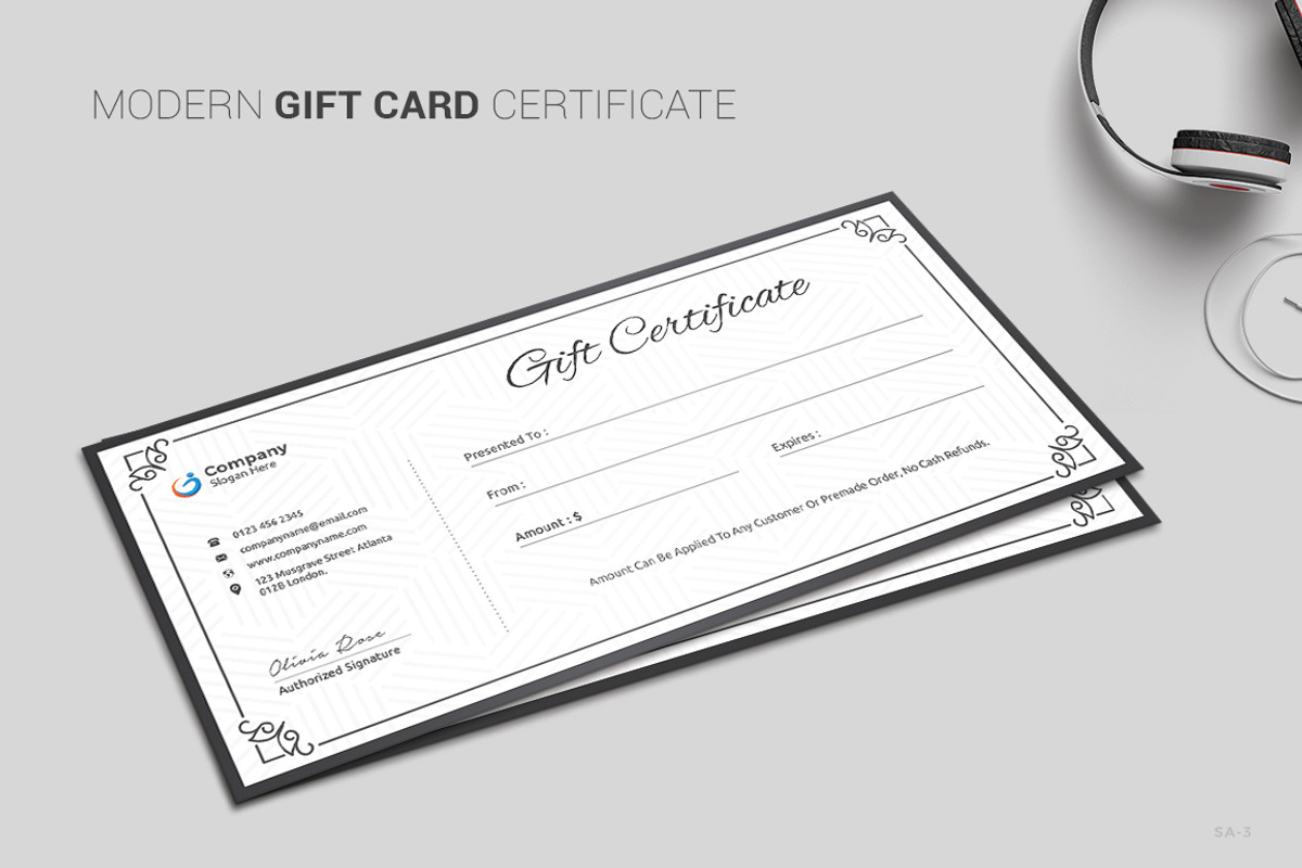 Gift Certificate, a Card Template by ThemeDevisers (Photo 1 of 3)