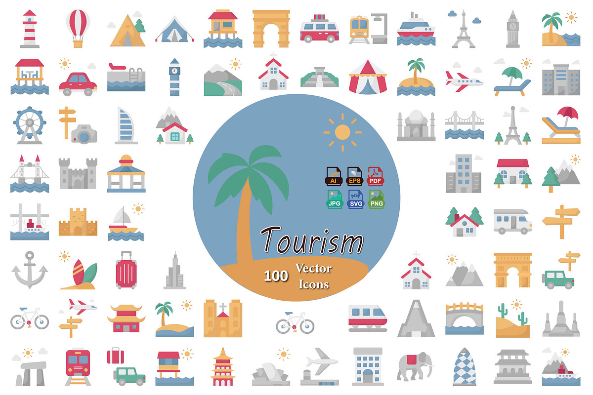 Tourism and Travel Icons Pack, an Icon by Vector Portal (Photo 1 of 5)