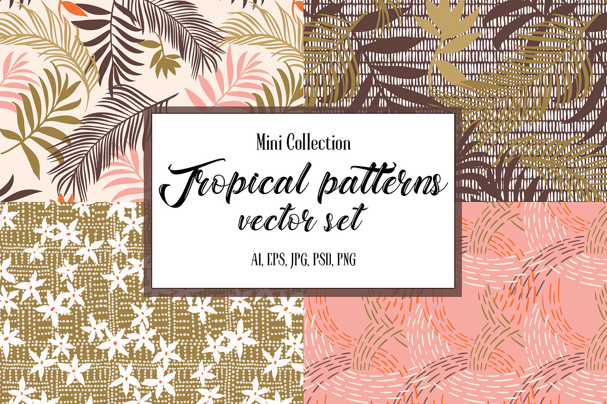 Tropical patterns. Vector set, a Pattern Graphic by GALAKAM (Photo 1 of 6)