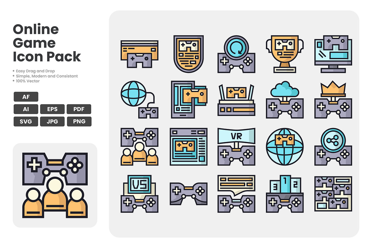 Online Game Icon Pack, a Duotone Icon by erifqizeicon (Photo 3 of 3)