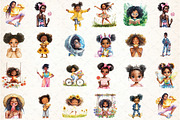 Cute Black Girl Clipart, an Illustration by DreamCafeArt (Thumbnail 2 of 6)