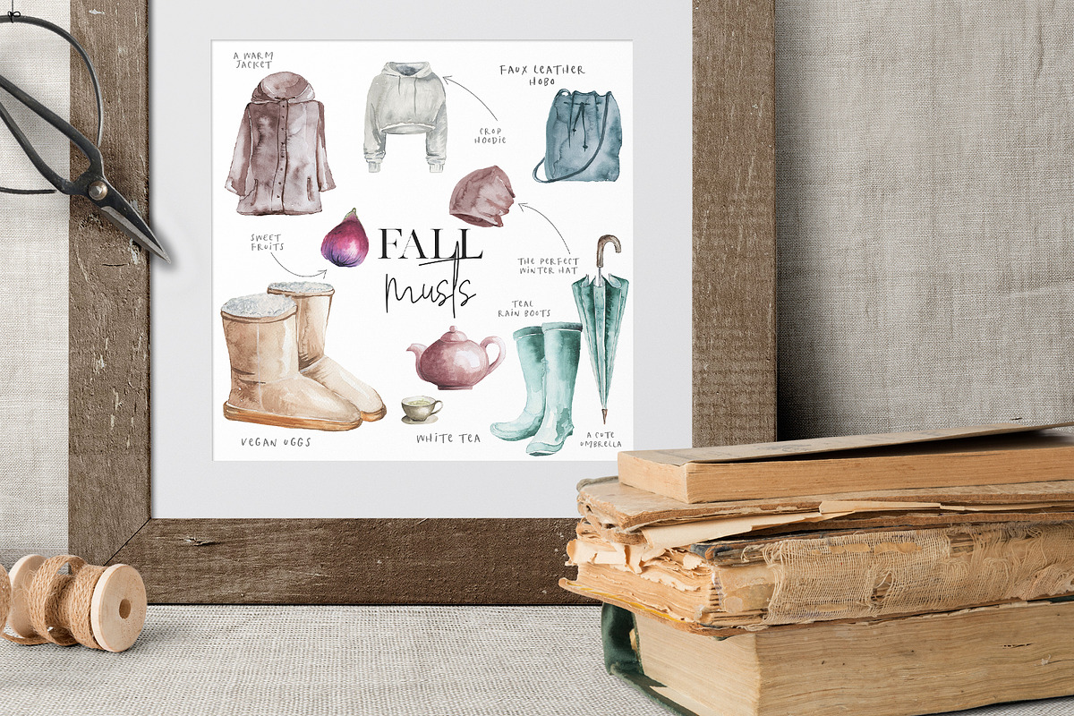Classics of the fall, Watercolor Set, an Object Graphic by Jeanina Vlad (Photo 9 of 12)