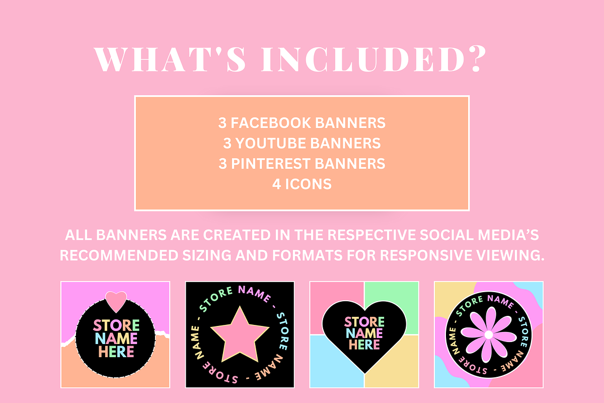 Pastel Neon Social Media Banners, a Social Media Template by SunshineStudioBoutique (Photo 3 of 8)