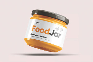 Floating Angled Glass Jar Mockup, a Packaging Mockup by DesignRushMarket