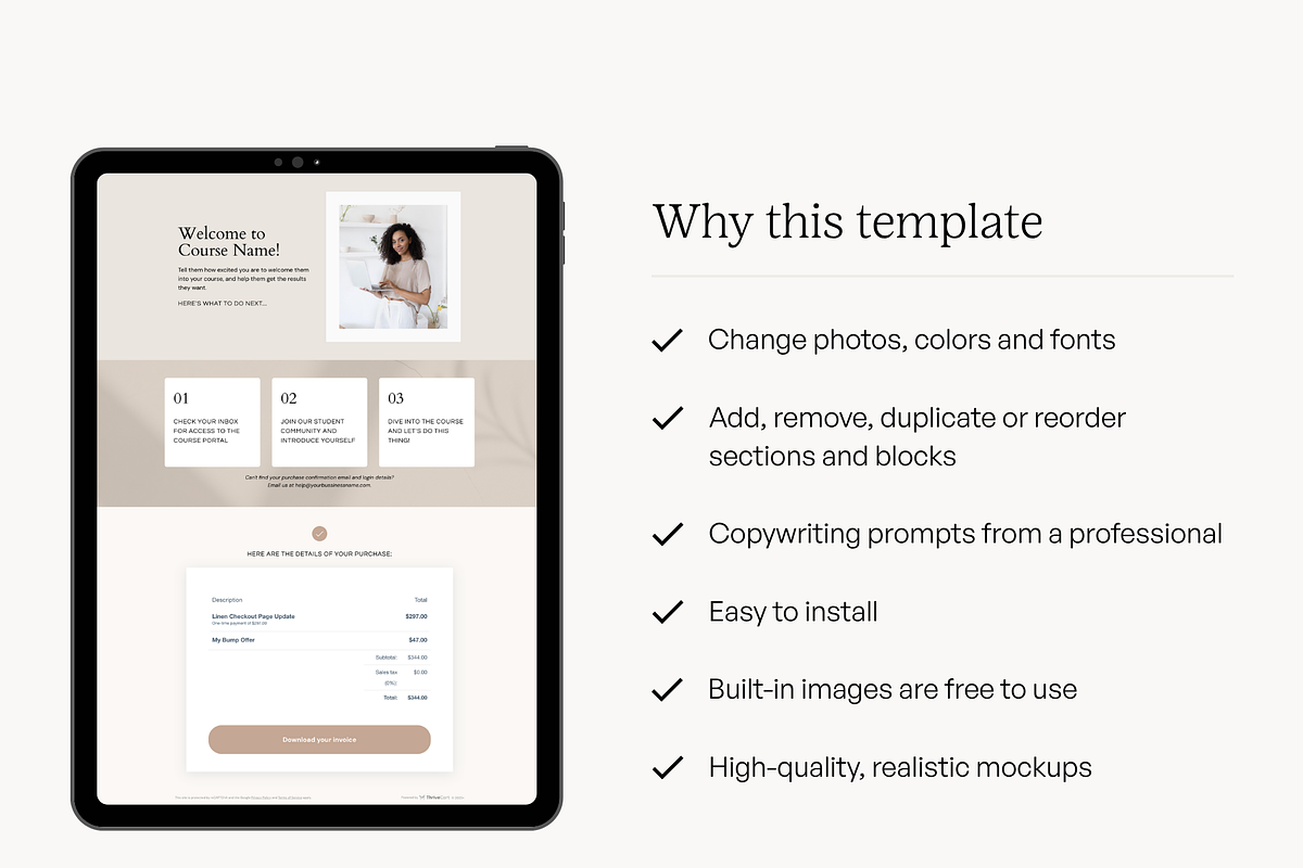 ThriveCart Checkout Template, a Landing Page Template by Pixel & Flow (Photo 7 of 8)