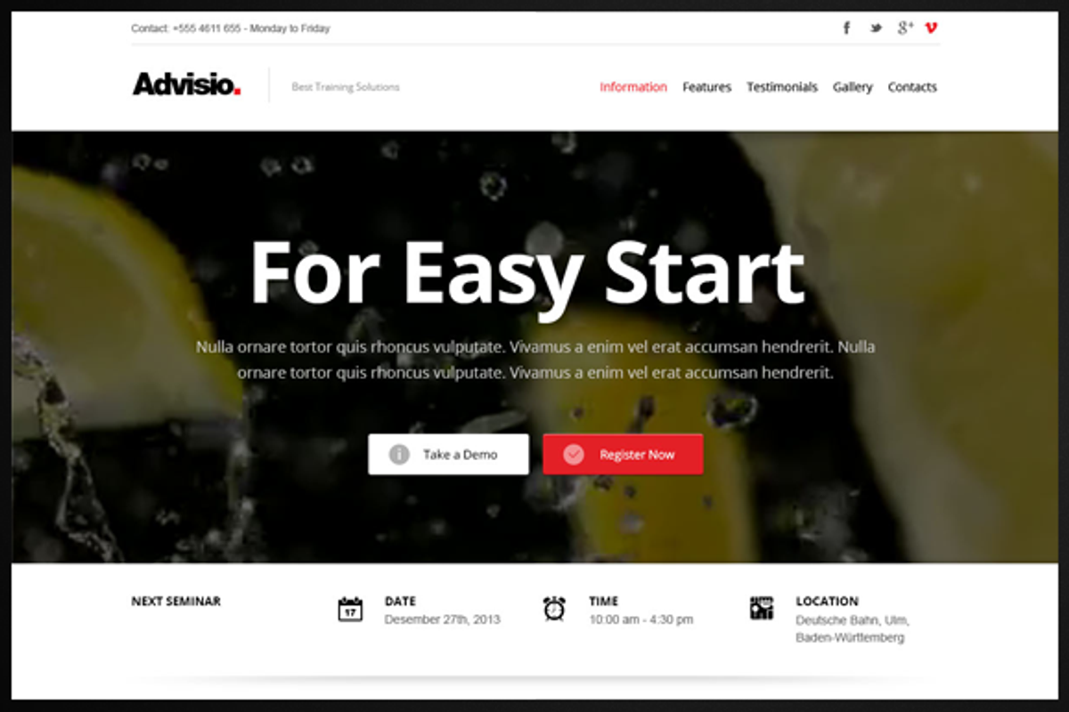 Advisio – Marketing Landing Page, a Bootstrap Template by webuza (Photo 3 of 4)