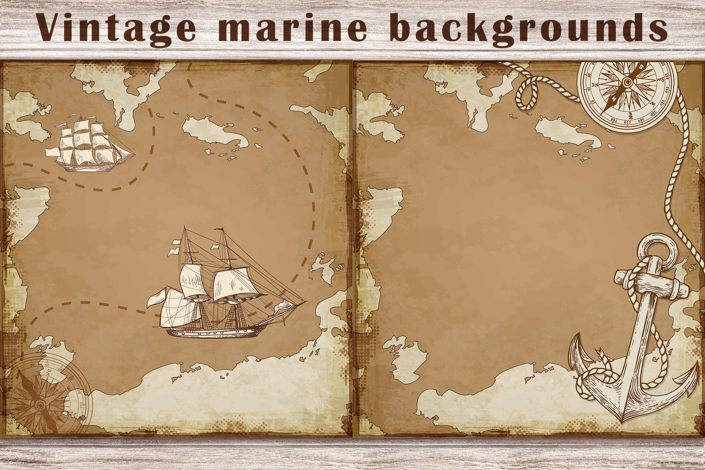 Vintage Marine Backgrounds, a Texture Illustration by Artspace