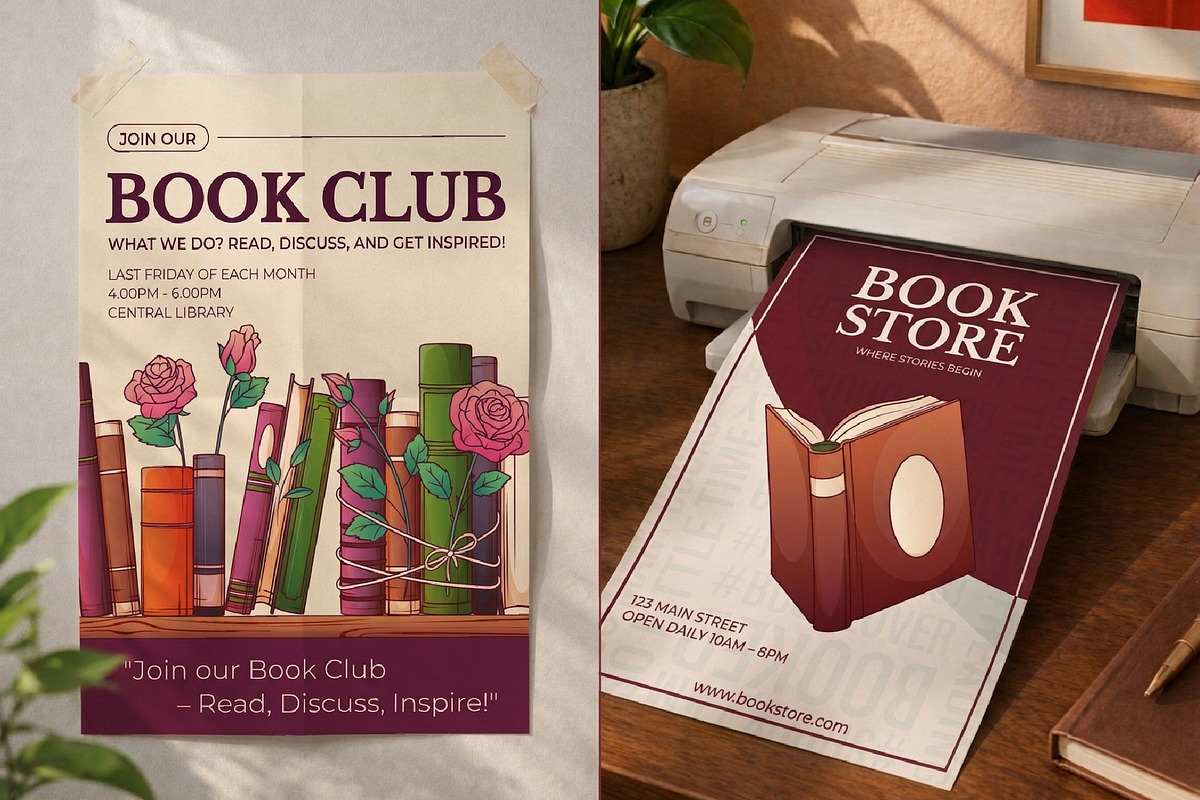 Book & Library Template Kit, a Poster Template by Bloom Art (Photo 6 of 10)