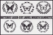 Butterfly Laurel Wreath Set, an Illustration by jahid234 (Thumbnail 1 of 7)