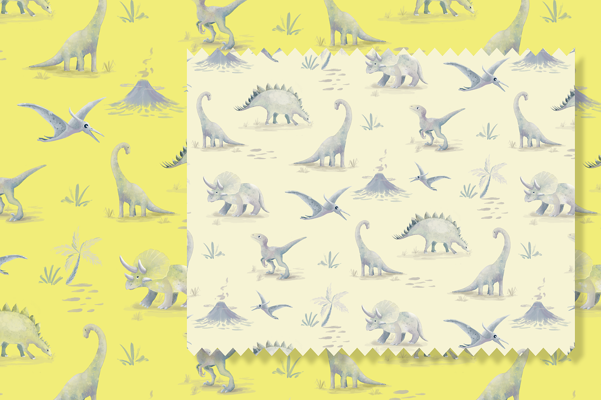 Dinosaurs Neutral Pattern, a Pattern Graphic by Lady Bruniere Design (Photo 8 of 17)