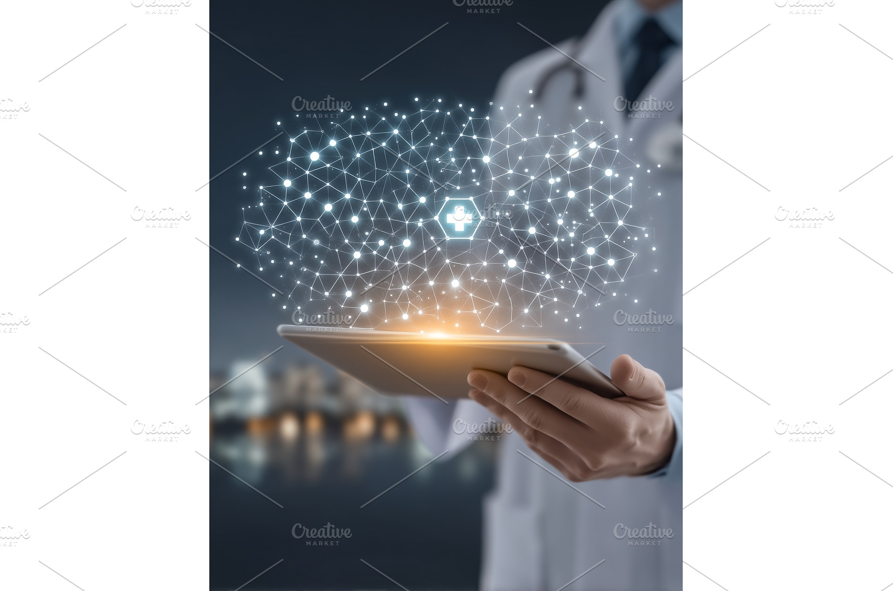 A doctor utilizing a tablet with a, a Technology Photo by ZinetroN