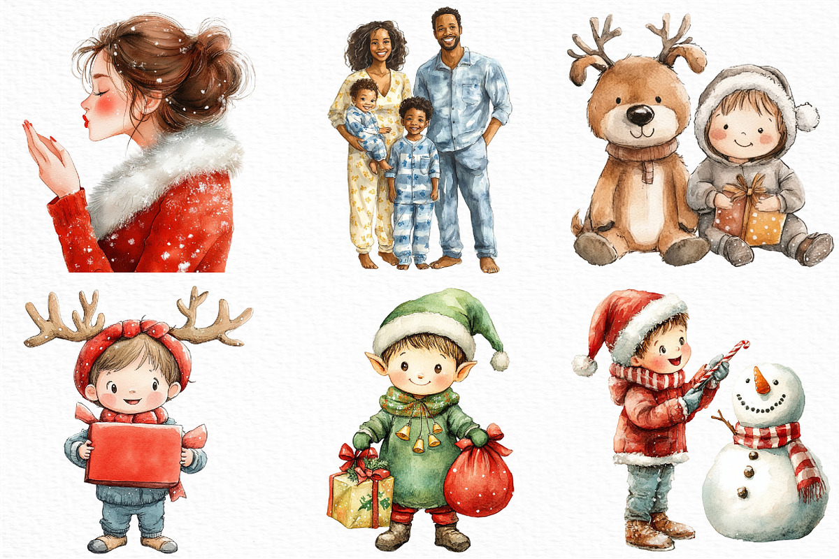 African American Christmas Clipart, an Illustration by Craft Nest (Photo 5 of 6)