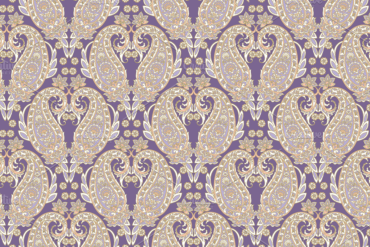 Pink Pailsey seamless pattern, a Pattern Graphic by antalogiya (Photo 4 of 5)