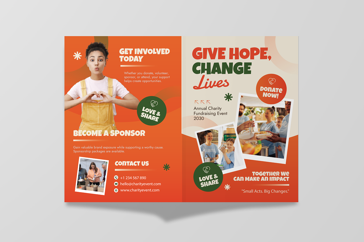 Charity Event Modern Bifold Brochure, a Brochure Template by Annora Studio (Photo 3 of 6)
