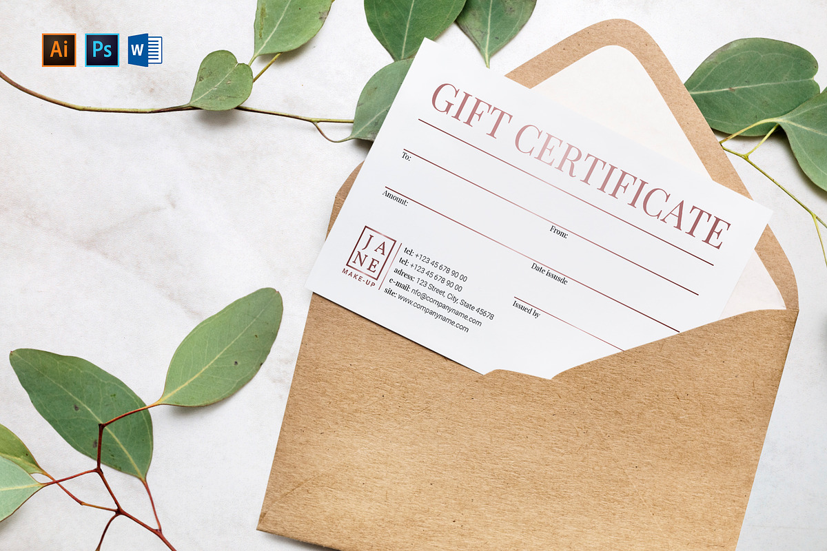 Makeup Artist Gift Certificate, a Card Template by TemplatesNow!